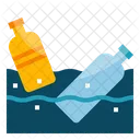 Bottle floating in ocean  Icon