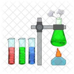 Bottle potion with potion making in bunsen burner  Icon