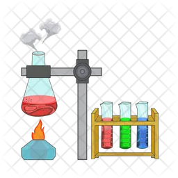 Bottle potion with potion making in bunsen burner  Icon