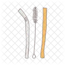 Bottle Wash Brush Straw Drink Icon