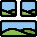 Bottom Horizontal Image Grid  Icon