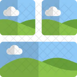 Bottom horizontal image grid  Icon