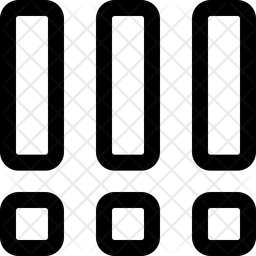 Bottom List Layout Icon - Download in Line Style