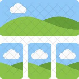 Bottom Triple Column Image Grid  Icon