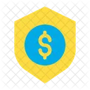 Dollar Bouclier Argent Securise Icon