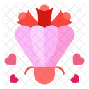 Bouquet Flowers Heart Icon