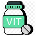 Bouteille De Vitamines Pot De Vitamines Supplement Icon