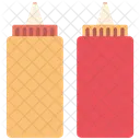 Bouteilles Compressibles De Ketchup Et De Moutarde Icon