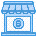 Shopping Argent Bitcoin Crypto Monnaie Boutique Magasin Icon