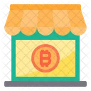 Shopping Argent Bitcoin Crypto Monnaie Boutique Magasin Icon