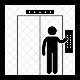 Appuyer sur le bouton dans l'ascenseur  Icône