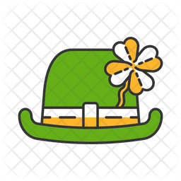 Bowler hat with four-leaf clover Icon