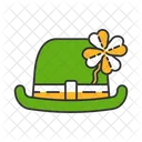Bowler hat with four-leaf clover  Icon