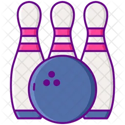 Bowling Ball And Three Pins  Icon