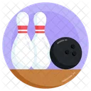 Alley Pins Bowling Ball Hitting Pins Icon