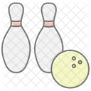 Bowling Pins Lineal Color Icon Icône