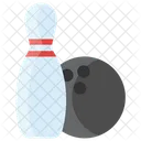 Alley Pins Hitting Pins Bowling Game Icon