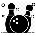 Bowlingspiel Kegelbahn Kegeln Schlagen Symbol