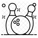 Bowlingspiel Kegelbahn Kegeln Schlagen Symbol