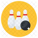 Bowlingspiel Kegelbahn Kegeln Schlagen Symbol