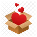 Hearts Isometric Box Icon
