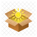 Sun Isometric Box Icon