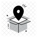 Box With Pointer Parcel Tracking Location Identification Icon