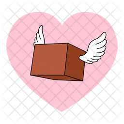 Box with wings sticker  Icon