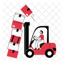 Unstable Boxes Falling Forklift Icon