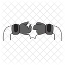 Black Monochrome Boxing Illustration Boxing Sport Icon