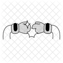 Half Tone Boxing Illustration Boxing Sport Icon