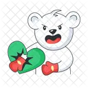 Boxing Bear Angry Bear Punching Heart Icon