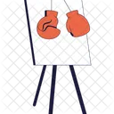 Boxing gloves hanging on canvas easel  Icon