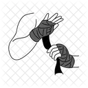 Black Monochrome Hand Wrapping For Boxing Illustration Boxing Sport Symbol