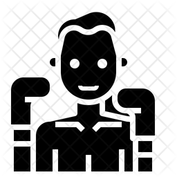 Boxing player Icon - Download in Glyph Style
