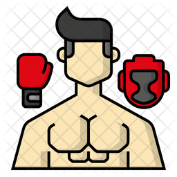 Boxing player Icon - Download in Colored Outline Style