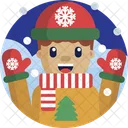 Christmas Gloves Hat Icon