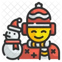 Boy Snowman Scarf Icon