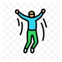 Boy Jumping Positive Icon