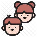 Kids Children Boy And Girl Icon