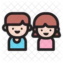 Kids Children Boy And Girl Icon