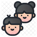 Kids Children Boy And Girl Icon