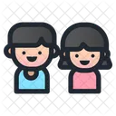 Kids Children Boy And Girl Icon