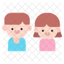 Kids Children Boy And Girl Icon