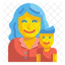 Boy And Mother Kid Baby Icon