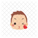 Boy Blowing A Kiss Wink Icon