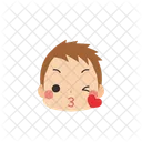 Boy Blowing A Kiss Wink Icon