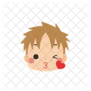 Boy Blowing A Kiss Wink Icon
