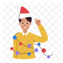 Boy celebrating christmas  Icon