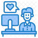 Boy Chatting On Computer Boy Computer アイコン